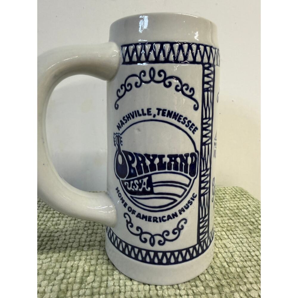 Vintage Grand Ole Opry Nashville TN Mug Ceramarte Brazil Blue White